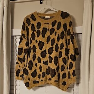 Altar'd State Leopard Crew Neck Sweater